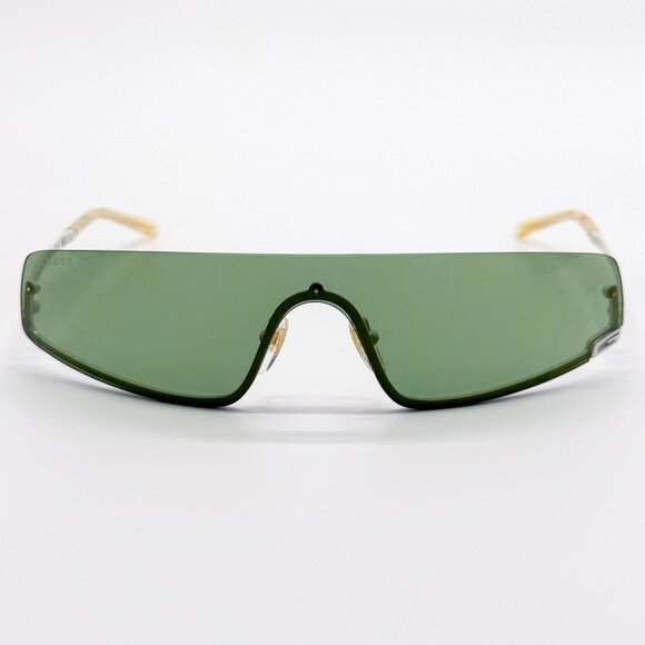 NEW GUCCI GG1561S 003 SHIELD IVORY GREEN UNISEX SUNGLASSES GUCCI main image 8